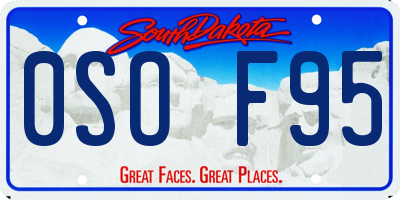 SD license plate 0SOF95