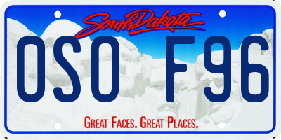 SD license plate 0SOF96