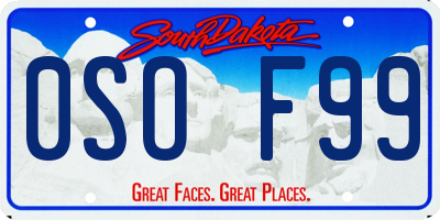 SD license plate 0SOF99