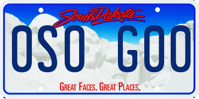 SD license plate 0SOG00