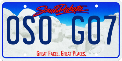 SD license plate 0SOG07