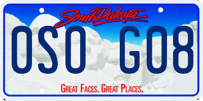 SD license plate 0SOG08