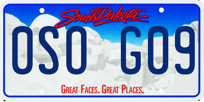 SD license plate 0SOG09