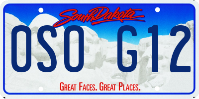 SD license plate 0SOG12