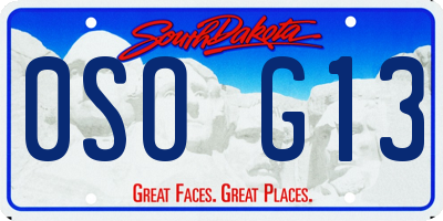 SD license plate 0SOG13