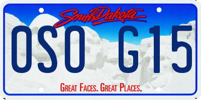 SD license plate 0SOG15