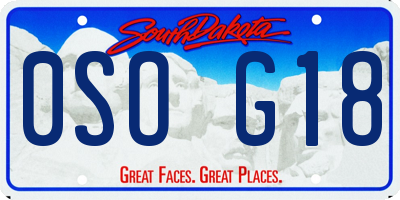 SD license plate 0SOG18