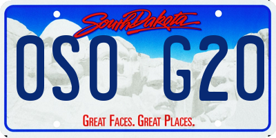 SD license plate 0SOG20