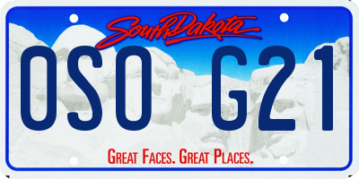 SD license plate 0SOG21