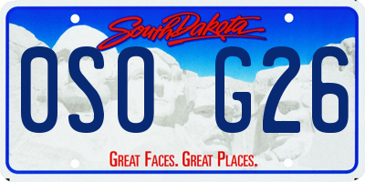 SD license plate 0SOG26
