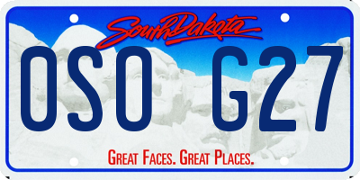 SD license plate 0SOG27