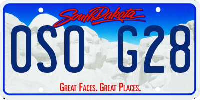 SD license plate 0SOG28