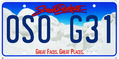 SD license plate 0SOG31