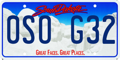 SD license plate 0SOG32