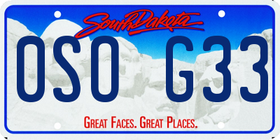 SD license plate 0SOG33