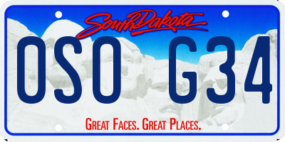 SD license plate 0SOG34