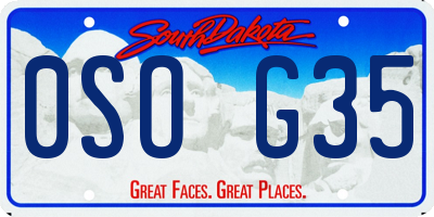 SD license plate 0SOG35