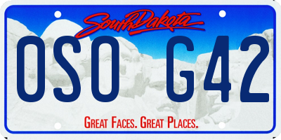 SD license plate 0SOG42
