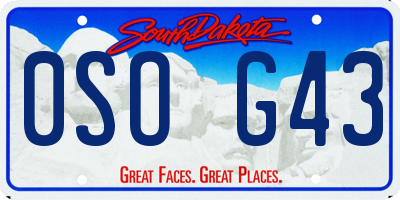 SD license plate 0SOG43