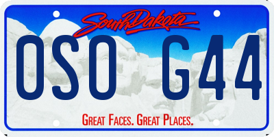 SD license plate 0SOG44