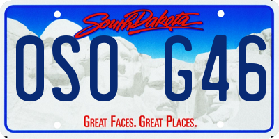 SD license plate 0SOG46