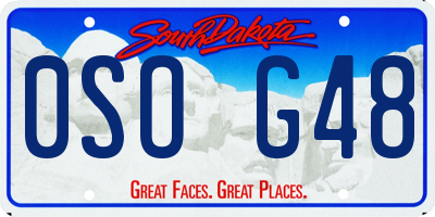 SD license plate 0SOG48