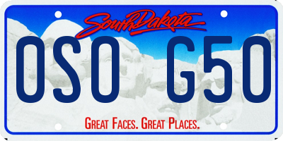 SD license plate 0SOG50