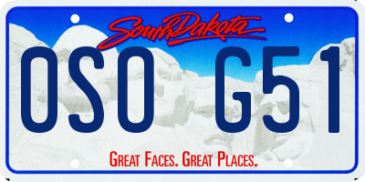 SD license plate 0SOG51