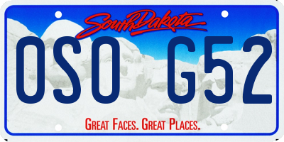 SD license plate 0SOG52