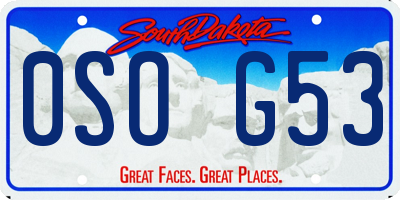 SD license plate 0SOG53