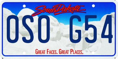 SD license plate 0SOG54