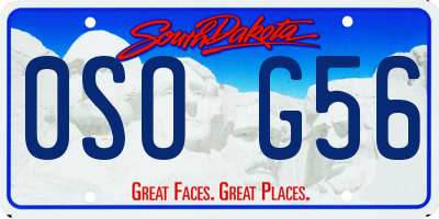 SD license plate 0SOG56