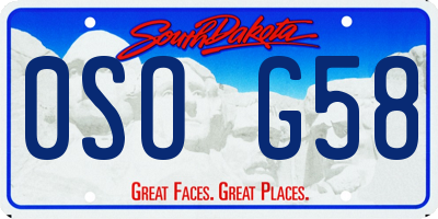 SD license plate 0SOG58