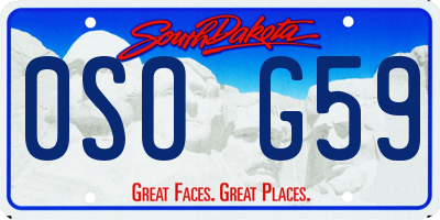 SD license plate 0SOG59