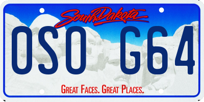 SD license plate 0SOG64