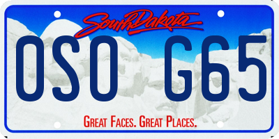 SD license plate 0SOG65