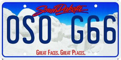 SD license plate 0SOG66