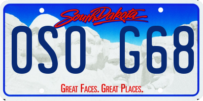 SD license plate 0SOG68