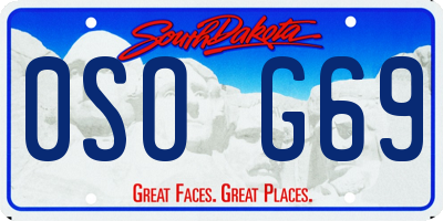 SD license plate 0SOG69