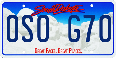 SD license plate 0SOG70