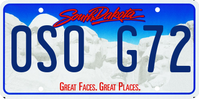 SD license plate 0SOG72