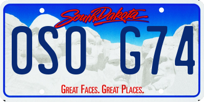 SD license plate 0SOG74