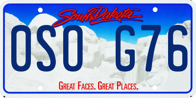 SD license plate 0SOG76
