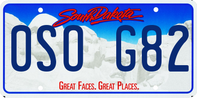 SD license plate 0SOG82