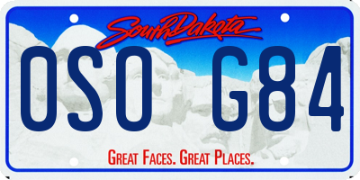 SD license plate 0SOG84