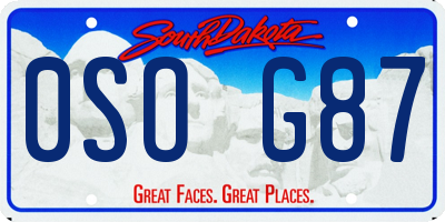 SD license plate 0SOG87