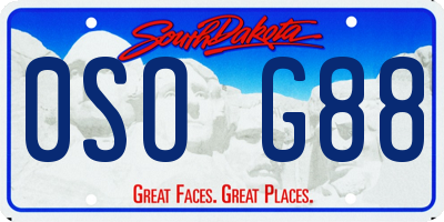 SD license plate 0SOG88