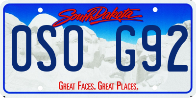 SD license plate 0SOG92