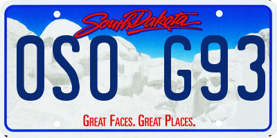 SD license plate 0SOG93