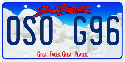SD license plate 0SOG96